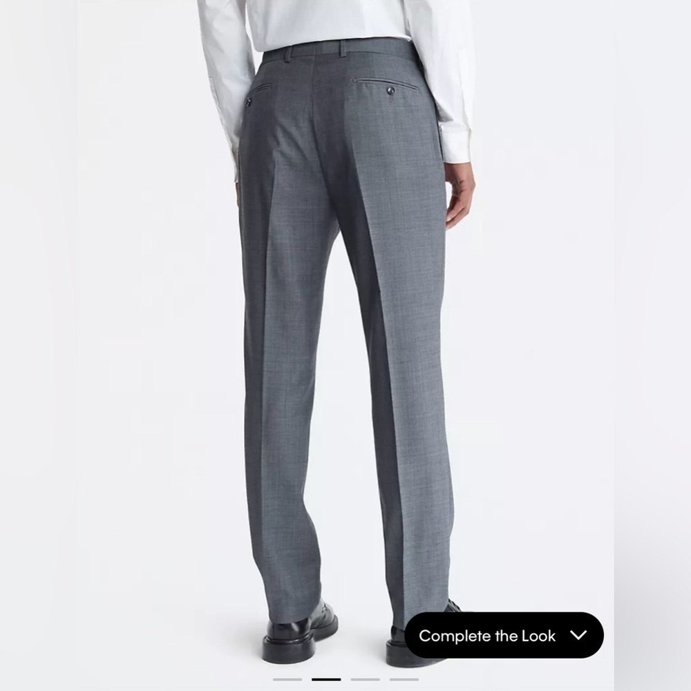 Slim Fit Heather Grey Suit Pants - Picture 2 of 6